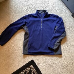 Athletic Works Men's Zip-Up Fleece Sweatshirt in Navy and Charcoal